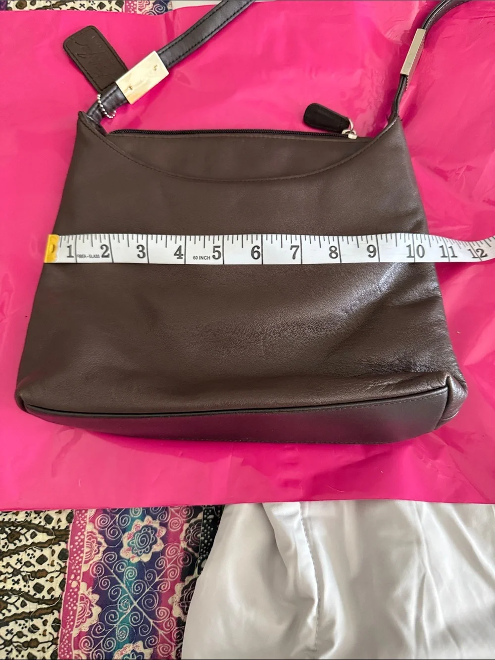 Jacqueline Ferrar Chocolate Brown Leather Shoulder Bag with Tag